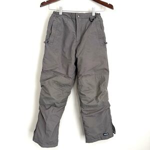 LANDS END Youth Unisex 10 Gray Pull On Straight Grow With Me Snow Pants S6